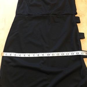 black bandeau strappy side bodycon dress